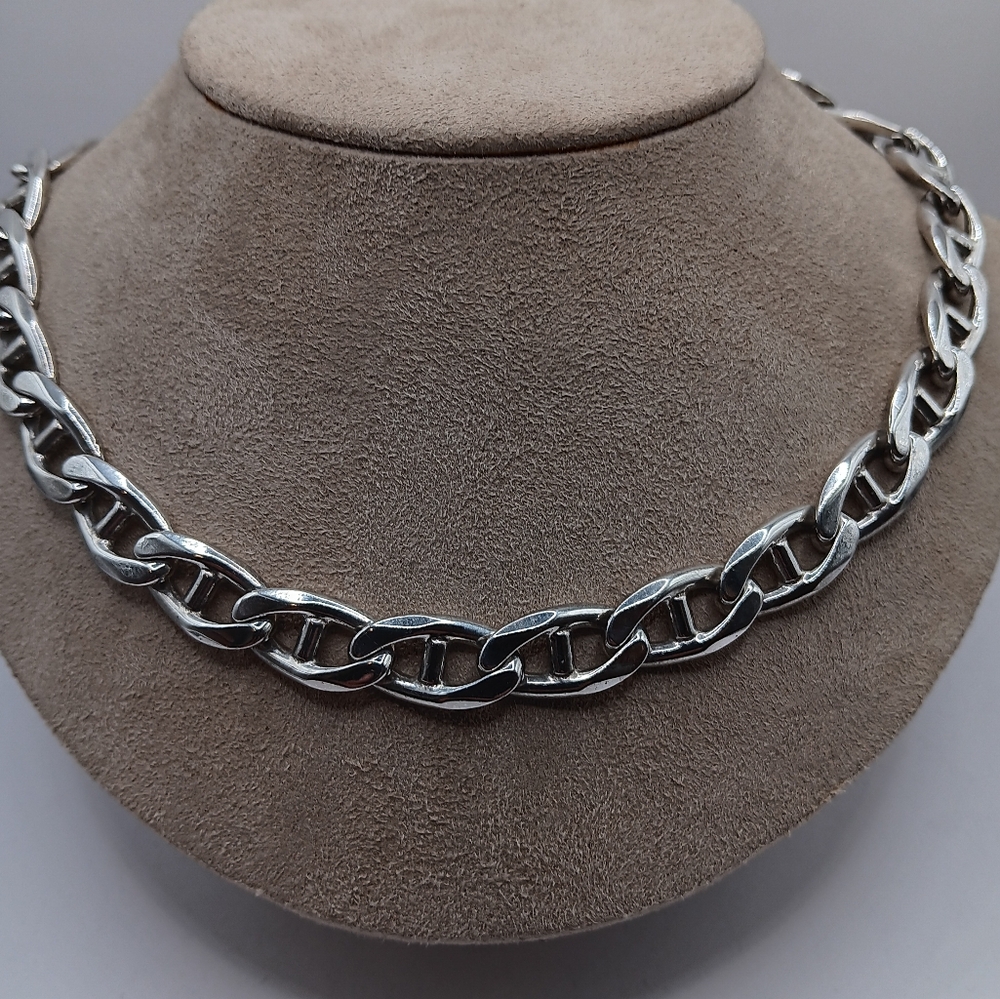 925 SILVER ITALIAN 10mm Mariner Link Chain 24" Long SUPER HEAVY SOLID
